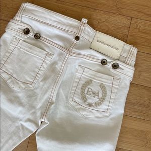 Emporio Armani Size 25 straight leg white jeans